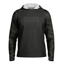 Load image into Gallery viewer, Explosive Hooded Performance Shirt - Tiger Stripe Black