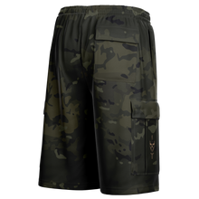 Load image into Gallery viewer, Black Multicam Cargo Shorts