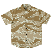 Load image into Gallery viewer, Desert Tiger Stripe - Short Sleeve Button Down Shirt