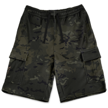 Load image into Gallery viewer, Black Multicam Cargo Shorts