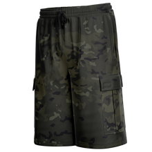 Load image into Gallery viewer, Black Multicam Cargo Shorts
