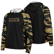 Load image into Gallery viewer, Explosive Hooded Performance Shirt - Dirty Tiger Stripe