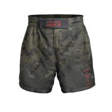 Load image into Gallery viewer, Explosive Fight Shorts - Black Multicam (Elastic Waistband)