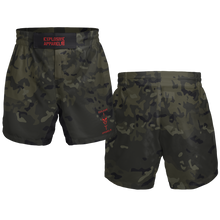 Load image into Gallery viewer, Explosive Fight Shorts - Black Multicam (Elastic Waistband)