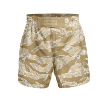 Load image into Gallery viewer, Explosive Fight Shorts - Desert Tiger Stripe (Elastic Waistband)