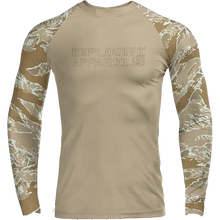 Load image into Gallery viewer, Long Sleeve Rash Guard - Desert Tiger Stripe