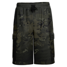 Load image into Gallery viewer, Black Multicam Cargo Shorts