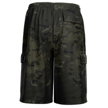 Load image into Gallery viewer, Black Multicam Cargo Shorts