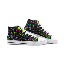 Load image into Gallery viewer, Neon Splatter High Top Canvas Shoes