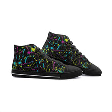 Load image into Gallery viewer, Neon Splatter High Top Canvas Shoes
