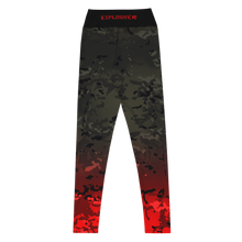 Load image into Gallery viewer, Yoga Leggings Black Multicam/Red