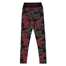 Load image into Gallery viewer, Yoga Leggings Skull & Roses