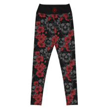 Load image into Gallery viewer, Yoga Leggings Skull & Roses