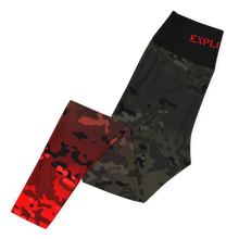 Load image into Gallery viewer, Yoga Leggings Black Multicam/Red