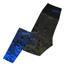 Load image into Gallery viewer, Yoga Leggings Black Multicam/Blue