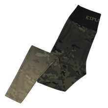 Load image into Gallery viewer, Yoga Leggings Black Multicam/Olive