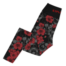 Load image into Gallery viewer, Yoga Leggings Skull & Roses