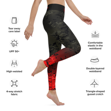 Load image into Gallery viewer, Yoga Leggings Black Multicam/Red