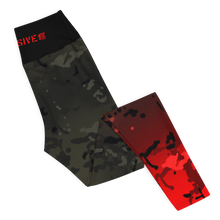 Load image into Gallery viewer, Yoga Leggings Black Multicam/Red