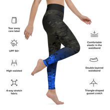 Load image into Gallery viewer, Yoga Leggings Black Multicam/Blue