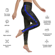 Load image into Gallery viewer, Yoga Leggings Thin Blue Line