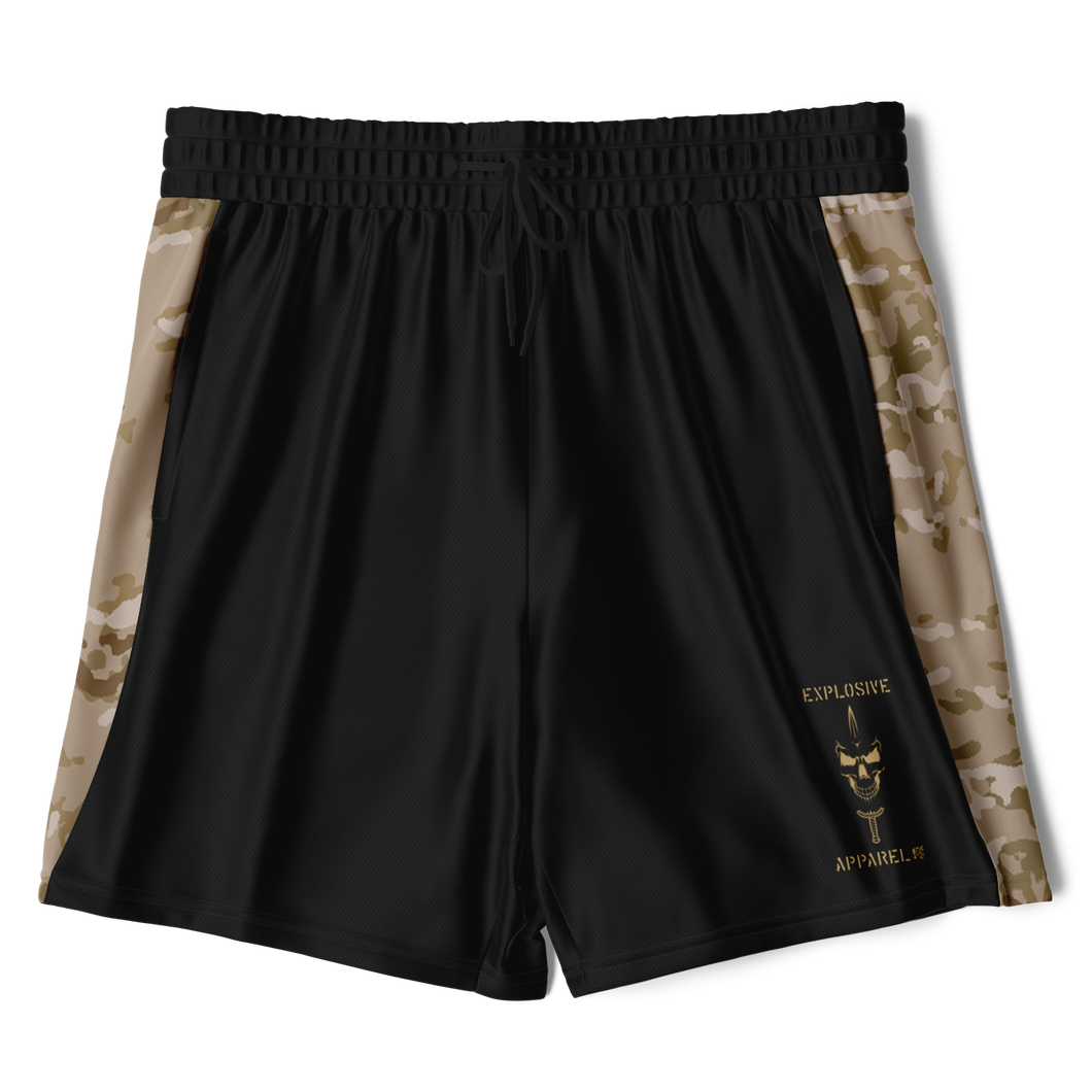 Athletic Technical Shorts - Black & Arid Multicam