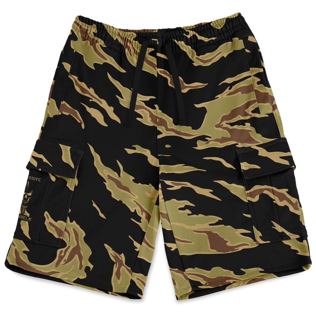 Dirty Tiger Stripe Cargo Shorts