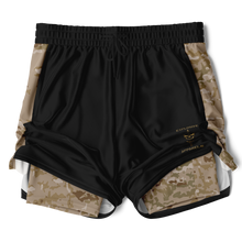 Load image into Gallery viewer, Athletic Technical Shorts - Black &amp; Arid Multicam
