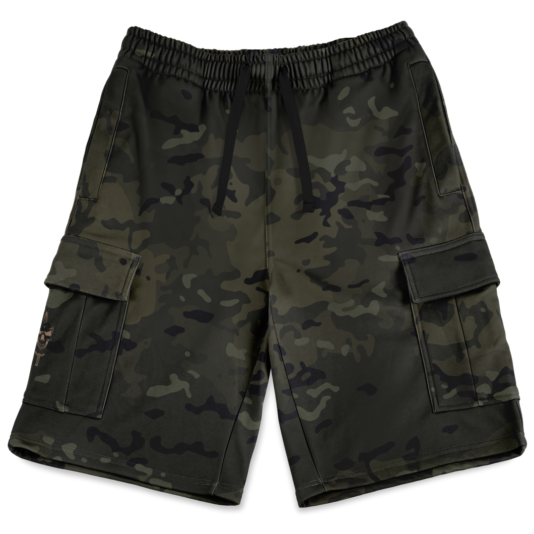 Black Multicam Cargo Shorts