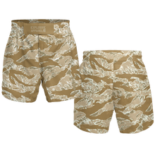 Load image into Gallery viewer, Explosive Fight Shorts - Desert Tiger Stripe (Elastic Waistband)
