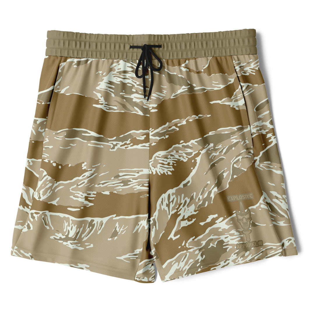 Athletic Technical Shorts - Desert Tiger Stripe