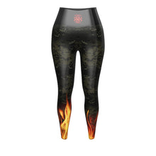 Load 3D model into Gallery viewer, Explosive Leggings - Black Multiflames
