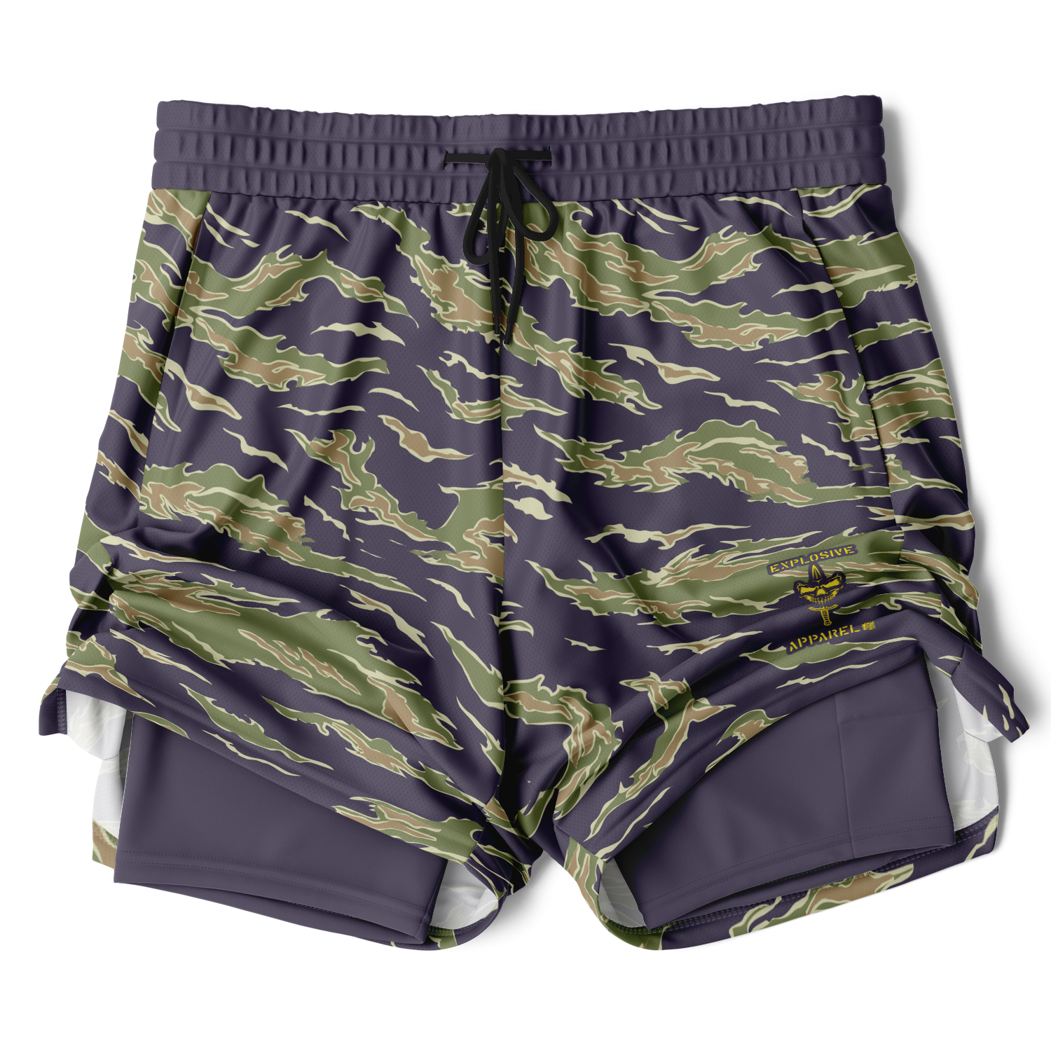 Tiger stripe workout shorts sales