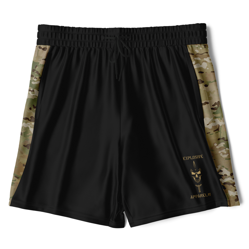 Gym Shorts Multicam Black Shorts Athletic Technical Shorts Black