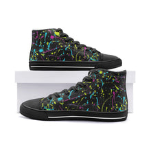 Load image into Gallery viewer, Neon Splatter High Top Canvas Shoes
