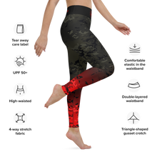 Load image into Gallery viewer, Yoga Leggings Black Multicam/Red
