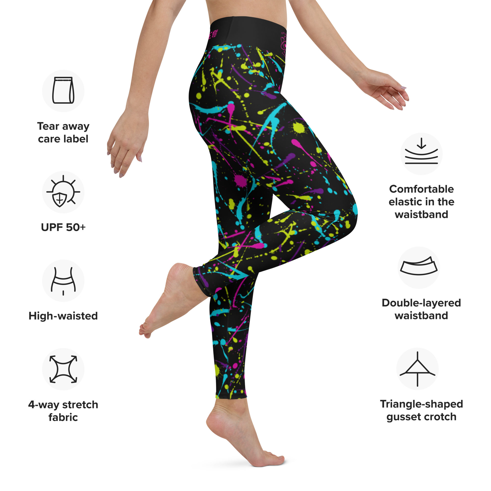 Neon paint splatter leggings best sale