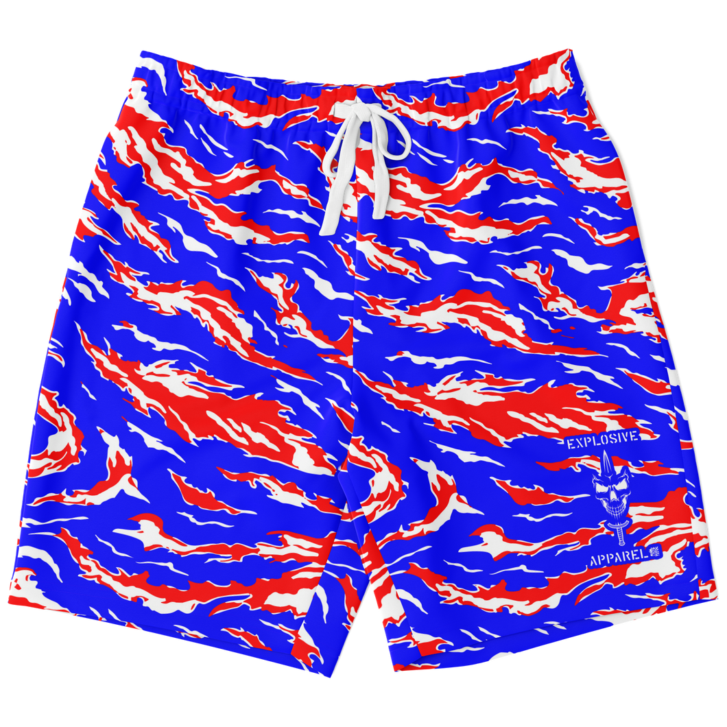 Freedom Stripe Men's Athletic Long Shorts