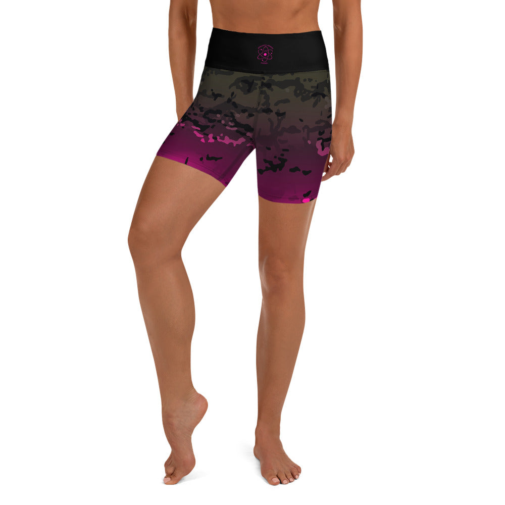 Female Black/Pink Yoga Shorts
